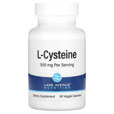 Цистеин 500 мг, Lake Avenue Nutrition L-Cysteine, 90 вегетарианских капсул