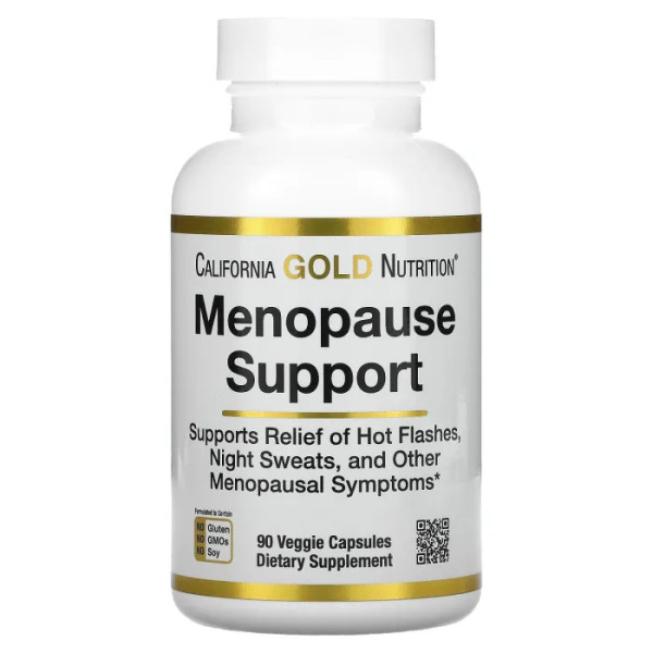Підтримка під час менопаузи, Menopause Support, California Gold Nutrition, 90 вегетаріанських капсул