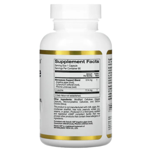 Підтримка під час менопаузи, Menopause Support, California Gold Nutrition, 90 вегетаріанських капсул