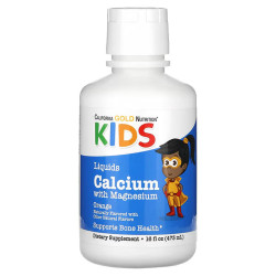 Кальций и магний для детей, вкус апельсин, Children's Liquid Calcium Magnesium California Gold Nutrition, 473 мл