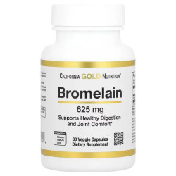 Бромелайн 625 мг, California Gold Nutrition Bromelain, 30 рослинних капсул
