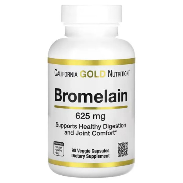 Бромелайн, Bromelain, California Gold Nutrition, 625 мг, 90 вегетаріанських капсул