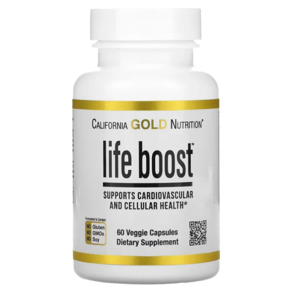 Підтримка серцево-судинної системи, антиоксиданти, Life Boost, California Gold Nutrition, 60 капсул