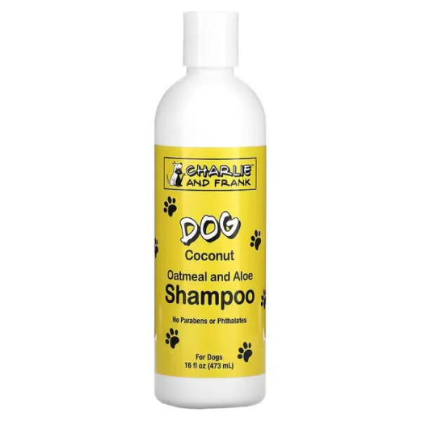 Шампунь для собак, Dog Shampoo, Charlie and Frank, з вівсянкою та алое, аромат кокосу, 473 мл