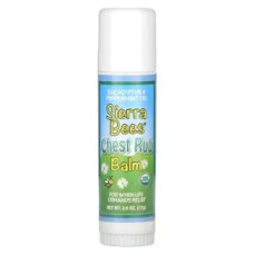 Бальзам стик для грудей, Chest Rub Balm Stick Sierra Bees, евкаліпт та м'ята, 17 г