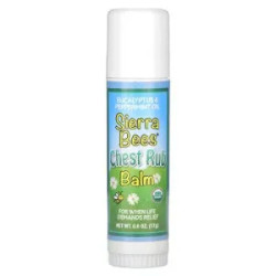 Бальзам стик для груди, Chest Rub Balm Stick Sierra Bees, эвкалипт и мята, 17 г