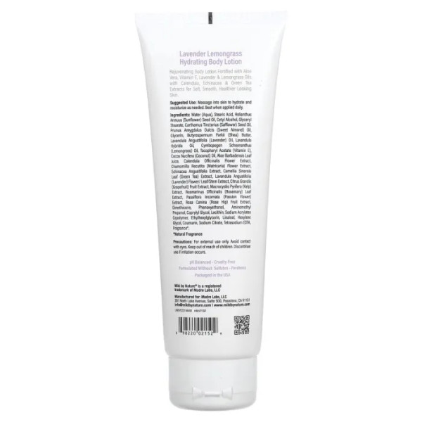 Лосьйон для тіла, Hydrating Body Lotion, Mild By Nature, зволожуючий, з лавандою та лемонграсом, 236 мл