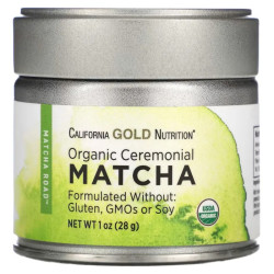 Церемониальный чай матча, California Gold Nutrition MATCHA ROAD Organic Ceremonial Matcha, 28 г