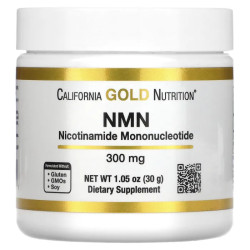 Никотинамидмононуклеотид 300 мг, порошок, California Gold Nutrition NMN, 30 г