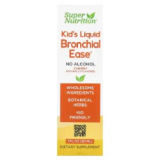 Поддержка бронхов для детей, без спирта, вкус вишня, Kid's Liquid Bronchial Ease Super Nutrition, 30 мл