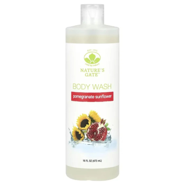 Гель для душу, Pomegranate Sunflower Body Wash, Mild By Nature, Nature's Gate, з гранатом та соняшником, 473 мл
