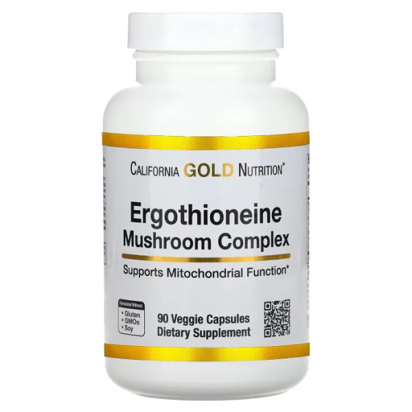 Ерготіонеїн, грибний комплекс, Ergothioneine Mushroom Complex, California Gold Nutrition, 90 капсул