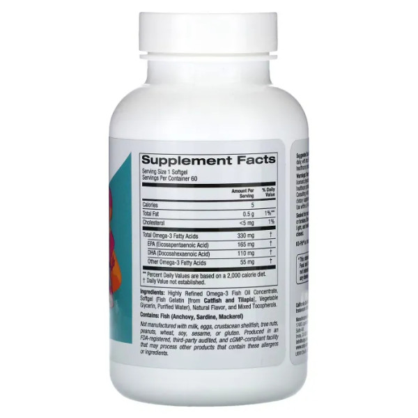Риб'ячий жир омега-3 для дітей, Kid's Omega-3 Fish Oil, California Gold Nutrition, з натуральним смаком полуниці, 60 капсул