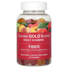 Клетчатка с инулином, жевательные, вкусы ежевика, персик и малина, California Gold Nutrition Fiber Gummies, 90 жевательных конфет