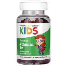 Витамин D3 для детей, жевательный, вкус клубника, без желатина, California Gold Nutrition Vitamin D3 For Children, 60 вегетарианских жевательных конфет