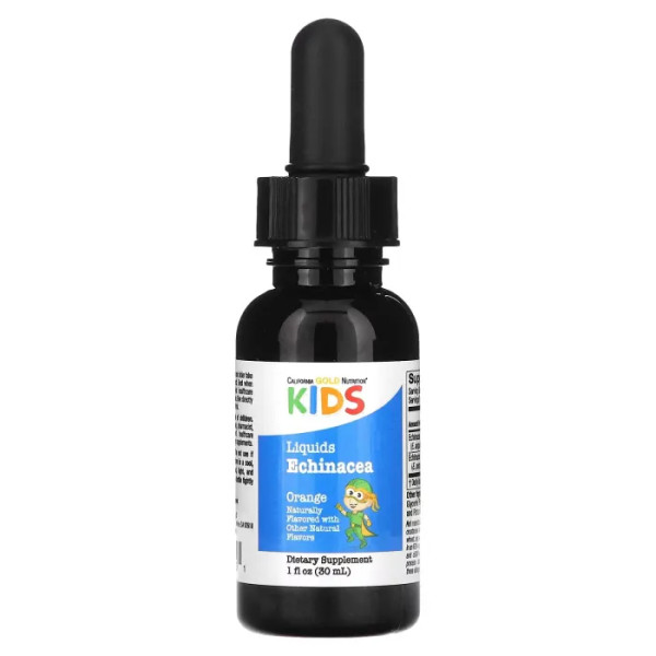Ехінацея для дітей, Liquid Echinacea For Children, California Gold Nutrition, з натуральним смаком апельсину, 30 мл