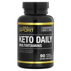 Кето-мультивітаміни із зеленим чаєм, California Gold Nutrition Keto Daily Multi-Vitamins, 90 вегетаріанських капсул