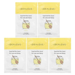 Тканевые маски для лица набор, Idealove 5 Beauty Sheet Masks, мед 5 шт по 20 мл
