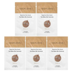 Набор тканевых масок с суперфудом, Idealove 5 Beauty Sheet Masks, кокос 5 масок по 20 мл