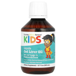 Жир печени трески для детей, Norwegian Kids Cod Liver Oil California Gold Nutrition, натуральный вкус клубники, 200 мл