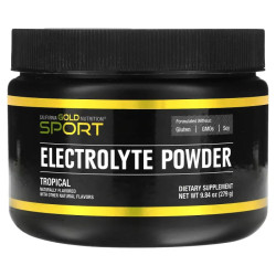 Електроліти, смак тропічний, California Gold Nutrition SPORT - Electrolyte Powder, 279 г