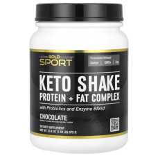Кето коктейль, вкус шоколад, California Gold Nutrition Keto Shake Sport, 675 г
