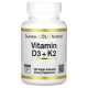 Вітамін D3+К2, Vitamin D3+K2, California Gold Nutrition, 180 капсул