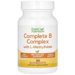 Вітаміни групи B з L-метилфолатом, Complete B Complex with L-Methylfolate Super Nutrition, 60 вегетаріанських капсул