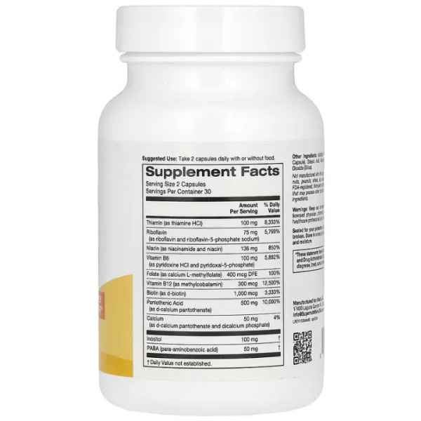 Вітаміни групи B з L-метилфолатом, Complete B Complex with L-Methylfolate, Super Nutrition, повний комплекс, 60 вегетаріанських капсул