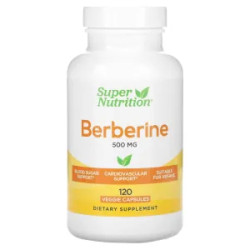Берберин гидрохлорид 500 мг, Super Nutrition Berberine HCI, 120 растительных капсул