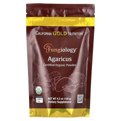Агарикус органический порошок, California Gold Nutrition Fungiology Certified Organic Agaricus Powder, 120 г