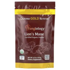 Їжачок гребінчастий органік, Certified Organic Lion's Mane Powder Fungiology California Gold Nutrition, 120 г