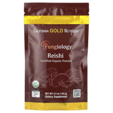 Рейші органічний порошок, California Gold Nutrition Certified Organic Reishi Powder Fungiology, 120 г