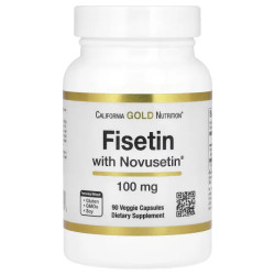 Фізетин 100 мг, Fisetin with Novusetin California Gold Nutrition, 90 вегетаріанських капсул
