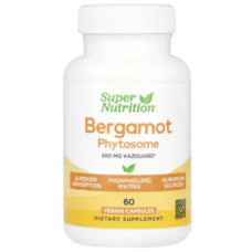 Бергамот фитосома 500 мг, Super Nutrition Bergamot Phytosome, 60 растительных капсул
