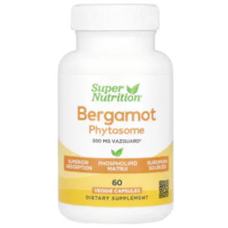 Бергамот фітосома 500 мг, Super Nutrition Bergamot Phytosome, 60 рослинних капсул