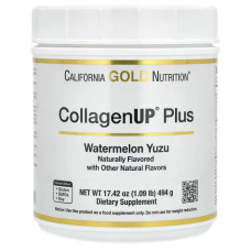 Морський колаген пептиди, Marine Collagen Peptides CollagenUp Plus California Gold Nutrition, смак кавун та юдзу, 494 г