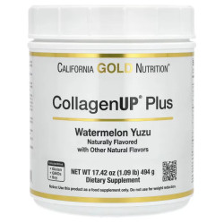 Морський колаген пептиди, Marine Collagen Peptides CollagenUp Plus California Gold Nutrition, смак кавун та юдзу, 494 г