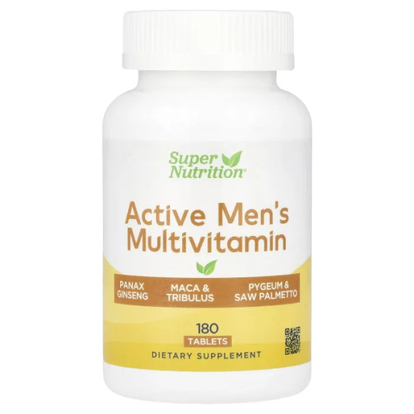 Мультивітаміни для чоловіків, Active Men's Multivitamin, Super Nutrition, 180 таблеток