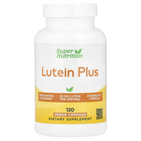 Лютеїн Плюс, Lutein Plus, Super Nutrition, 20 мг, 120 рослинних капсул