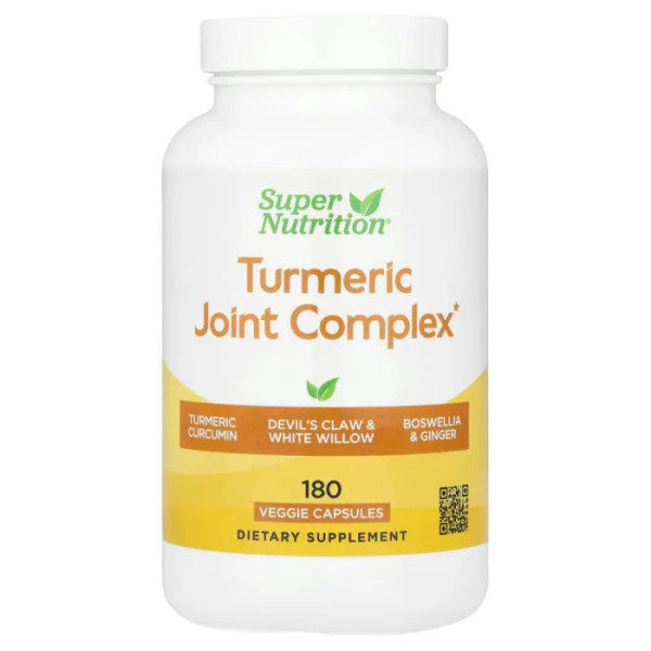 Підтримка суглобів, Turmeric Joint Complex, Super Nutrition, з куркумою, 180 рослинних капсул