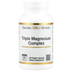 Магний тройной комплекс, California Gold Nutrition Triple Magnesium Complex, 120 растительных капсул