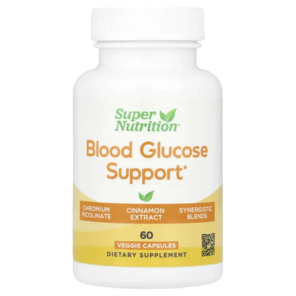 Підтримка рівня глюкози у крові, Blood Glucose Support, Super Nutrition, 60 рослинних капсул