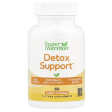 Детокс поддержка печени, Super Nutrition Detox Support, 60 растительных капсул