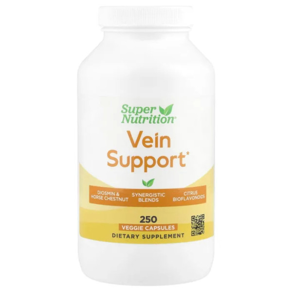 Підтримка вен, Vein Support, Super Nutrition, 250 рослинних капсул