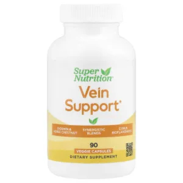 Підтримка вен, Vein Support, Super Nutrition, 90 рослинних капсул
