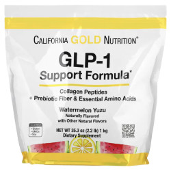 Коллаген GLP-1 поддержка, вкус арбузный лимонад, California Gold Nutrition GLP-1 Support Formula, 1 кг