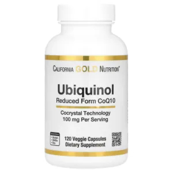 Убіхінол, Ubiquinol Reduced Form CoQ10, California Gold Nutrition, відновлена форма коензиму Q10, 120 рослинних капсул