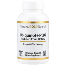 Убіхінол з PQQ, California Gold Nutrition Ubiquinol Reduced Form + PQQ, 120 рослинних капсул