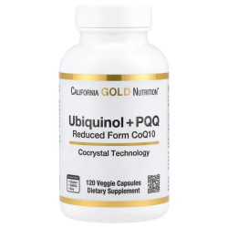 Убіхінол з PQQ, California Gold Nutrition Ubiquinol Reduced Form + PQQ, 120 рослинних капсул